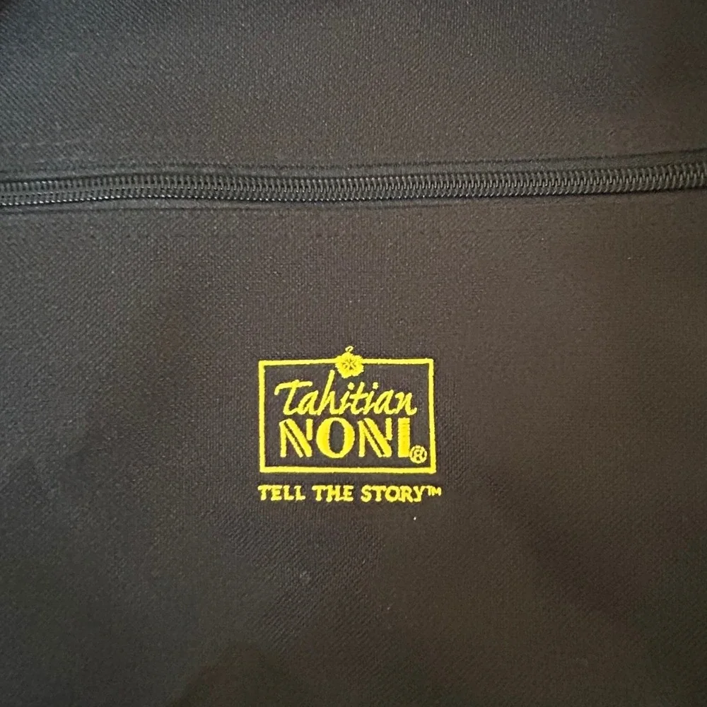 Tahitian Noni Black Canvas Messenger Bag Crossbody Laptop Travel Case JO 2361